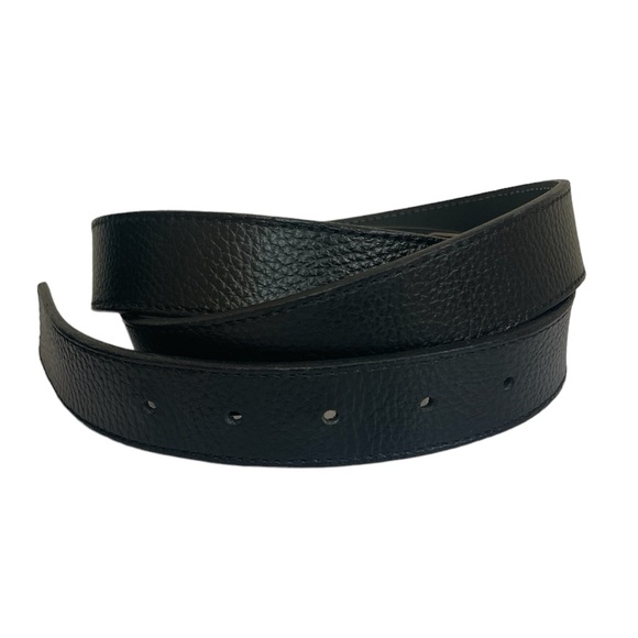 BOSS Hugo Boss Black Pebbled Leather Belt Size 38 w/ Gunmetal buckle - Picture 3 of 10